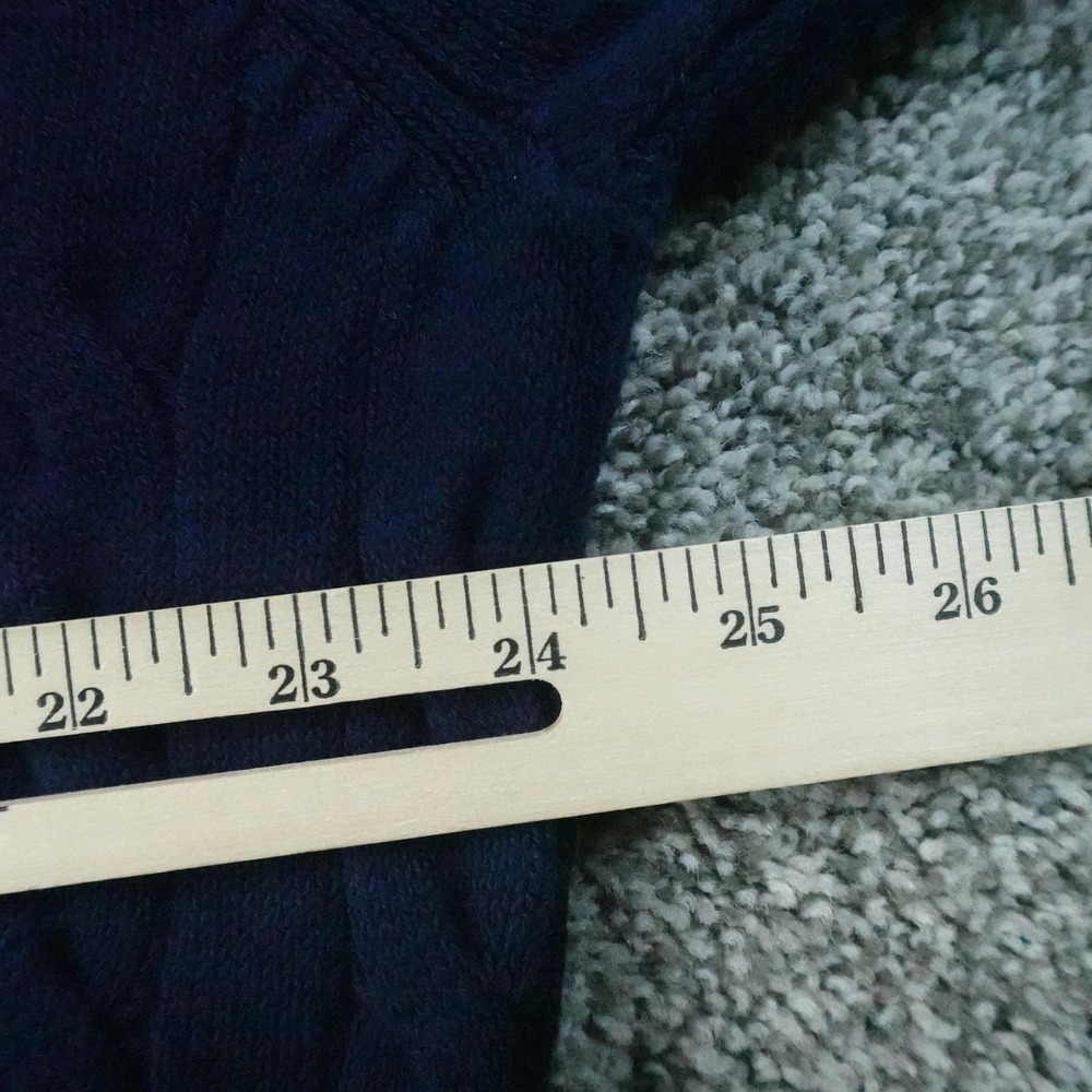 NEW St Johns Bay Sweater‎ Mens 2XL Navy Blue Aran Cable Knit Crewneck Pullover - Picture 7 of 9
